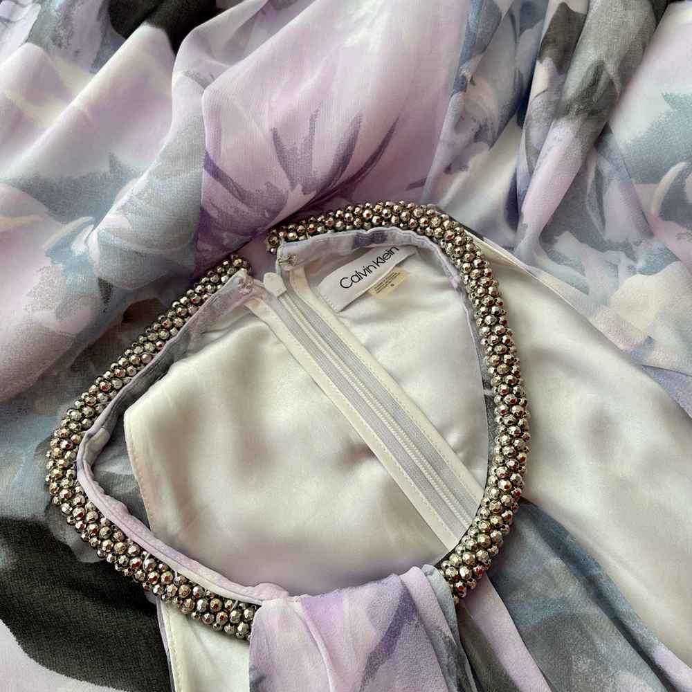 Calvin Klein Lavender Beaded Dress
